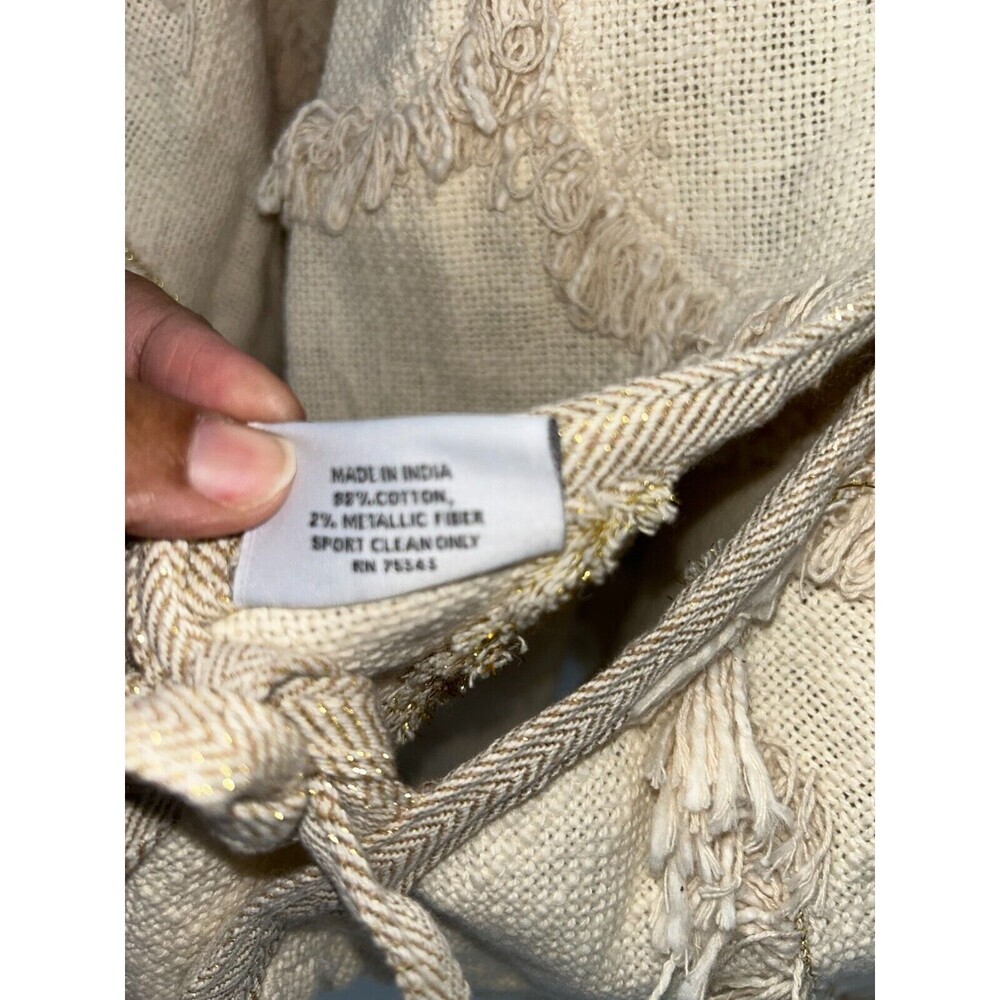 Women's Aspen Fringe Cotton Blend Poncho OS - Picture 8 of 8